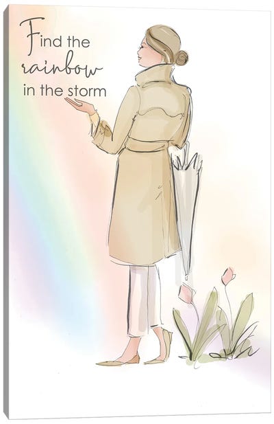 Find The Rainbow In The Storm Canvas Art Print - Hope Art