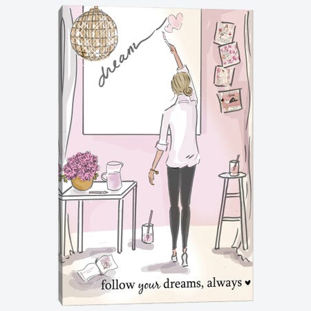 Follow Your Dreams Canvas Print #HST52} by Heather Stillufsen Canvas Art