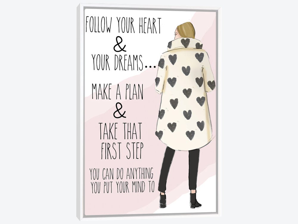 And follow your heart watercolor canvas - Bassetshirt