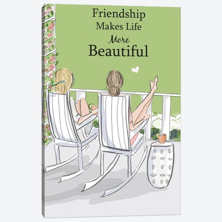 Friendship Makes Life More Beautiful Canvas Print #HST56} by Heather Stillufsen Canvas Art Print