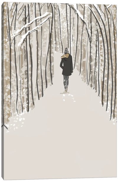 A Walk In The Woods Is....Notext Canvas Art Print - Snowscape Art
