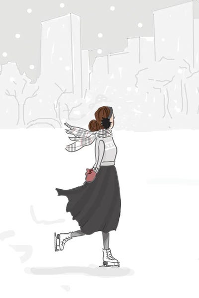 Ice Skating by Heather Stillufsen framed canvas print