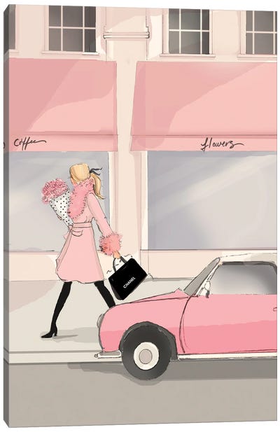 Little Pink Car Canvas Art Print - Heather Stillufsen