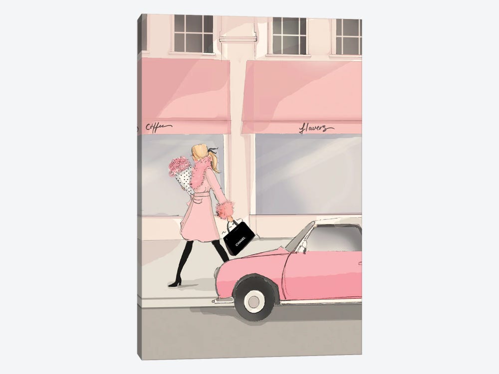 Little Pink Car by Heather Stillufsen 1-piece Art Print