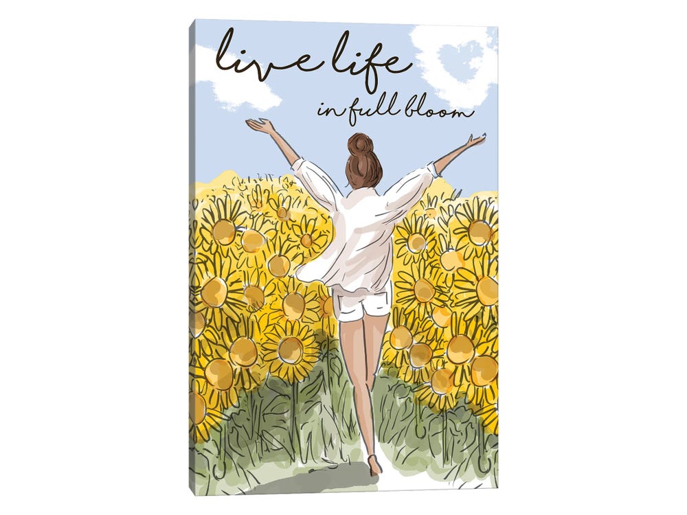 Live Life in Full Bloom by Heather Stillufsen Fine Art Paper Poster ( Floral & Botanical > Flowers > Sunflowers art) - 24x16x.25