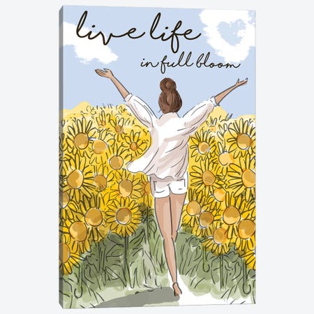 Live Life In Full Bloom Canvas Print #HST85} by Heather Stillufsen Canvas Wall Art