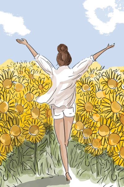 Sunflowers: Live Life In Full Bloom - No Text by Heather Stillufsen