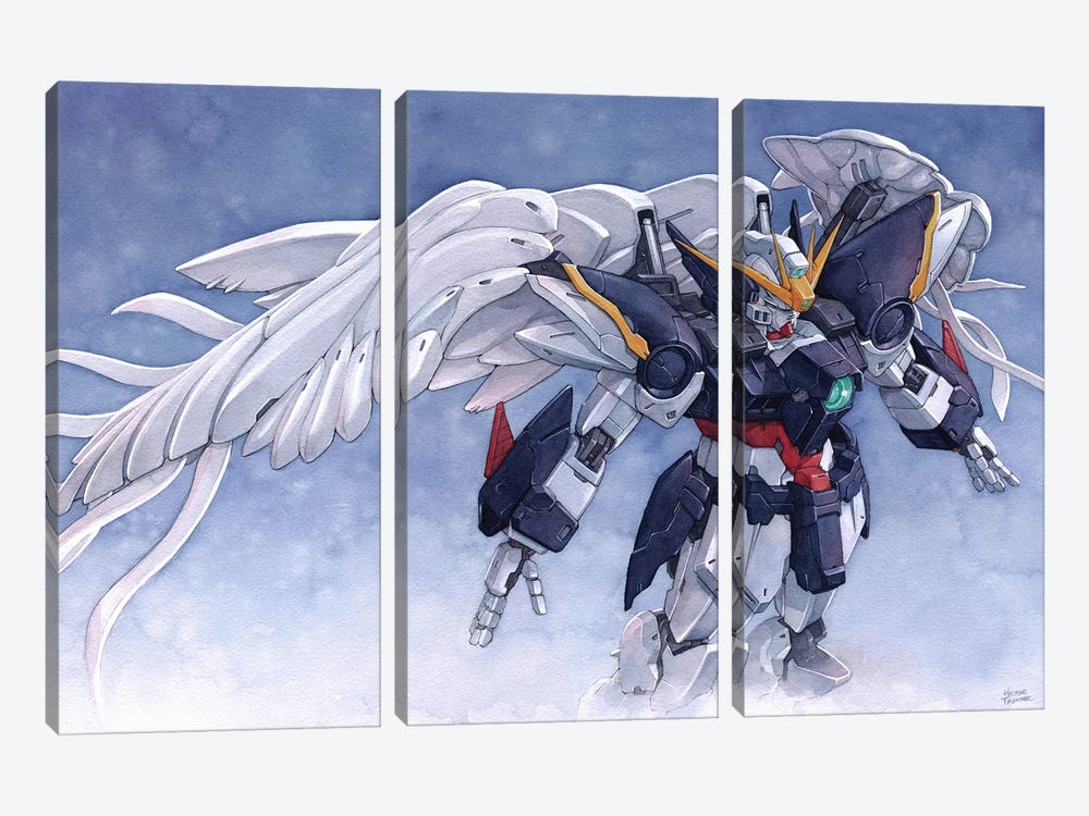 Gundam Wing Zero by Hector Trunnec 3-piece Canvas Print