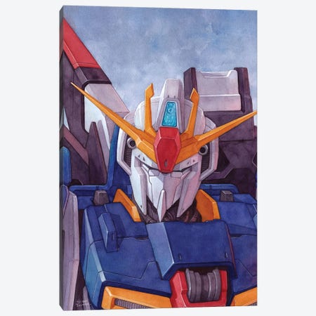 Gundam Zeta Canvas Print #HTT12} by Hector Trunnec Canvas Print