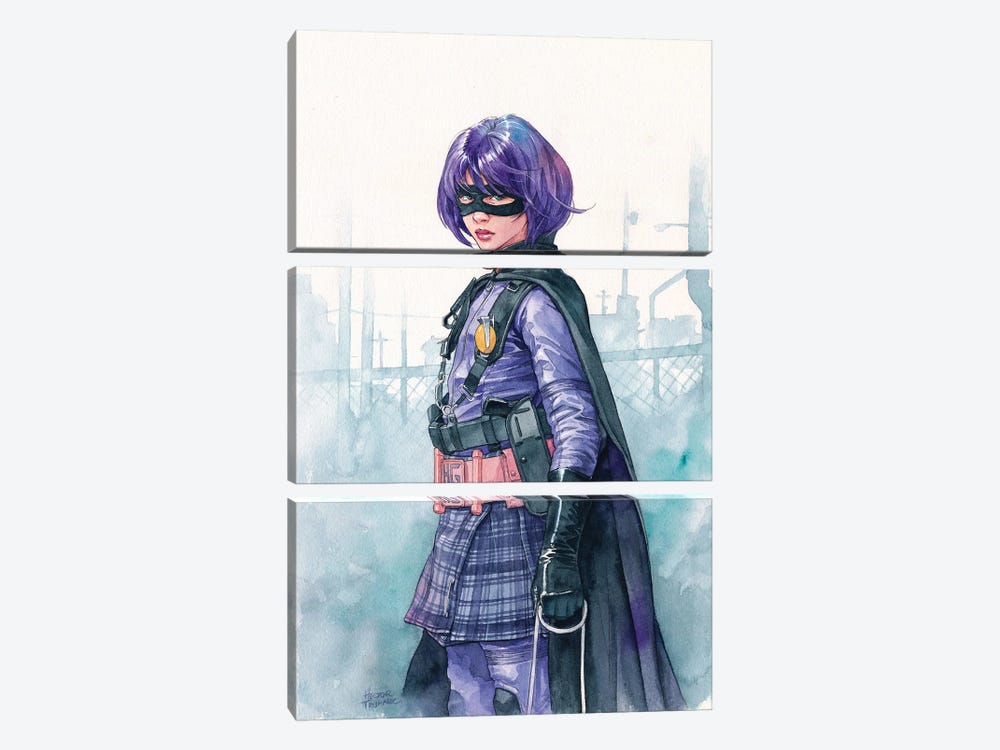 Hit Girl by Hector Trunnec 3-piece Canvas Art Print