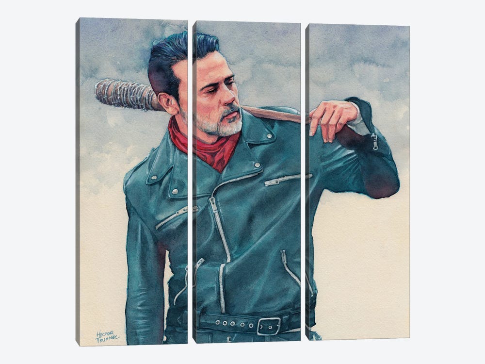 Negan by Hector Trunnec 3-piece Canvas Art