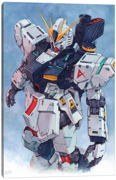 Nu Gundam Canvas Art Print - Robot Art