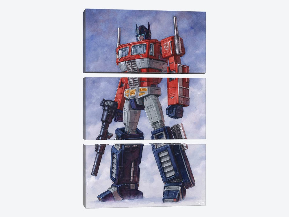 Optimus Prime Full Body by Hector Trunnec 3-piece Canvas Artwork