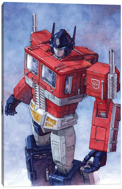 Optimus Prime Canvas Art Print - Hector Trunnec