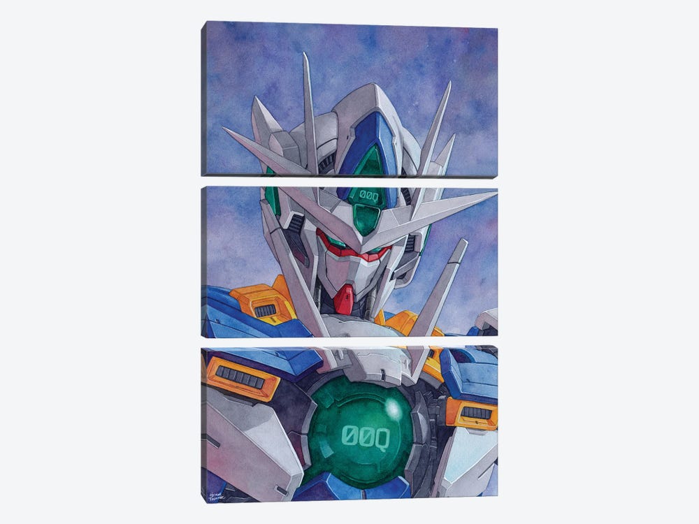 Gundam Qant by Hector Trunnec 3-piece Canvas Art Print