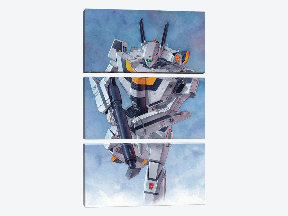 VF-1S by Hector Trunnec 3-piece Canvas Print
