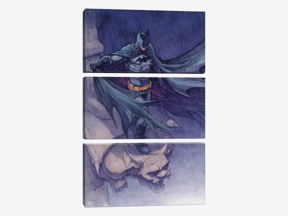 Dark Knight by Hector Trunnec 3-piece Canvas Wall Art