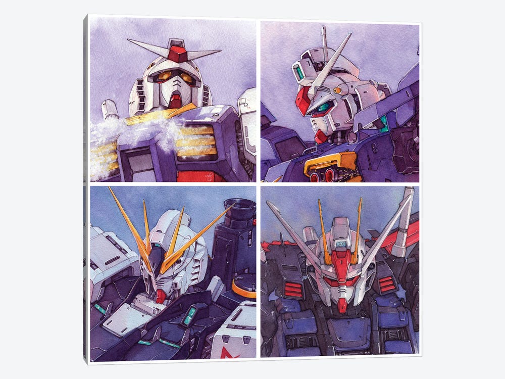 Gundam Composition by Hector Trunnec 1-piece Canvas Artwork