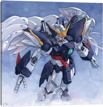 Gundam Wing Zero Cut Canvas Art Print - Hector Trunnec
