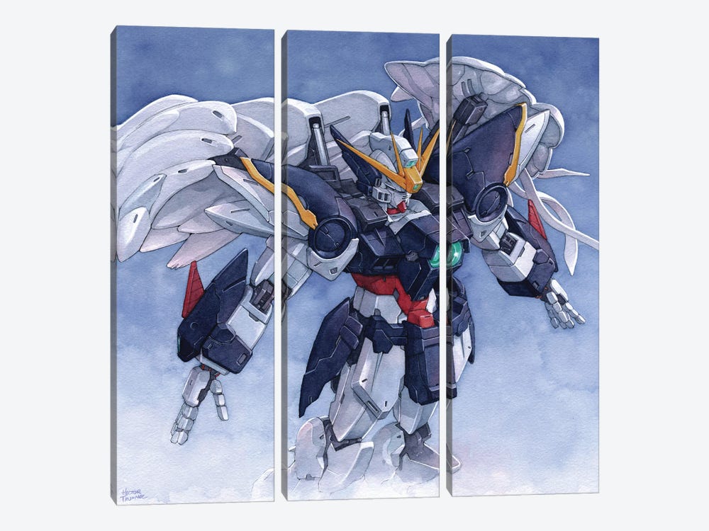 Gundam Wing Zero Cut by Hector Trunnec 3-piece Art Print