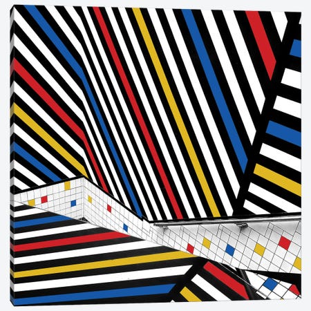 Mondriaan Coloured Hall Canvas Print #HUI4} by Huib Limberg Art Print