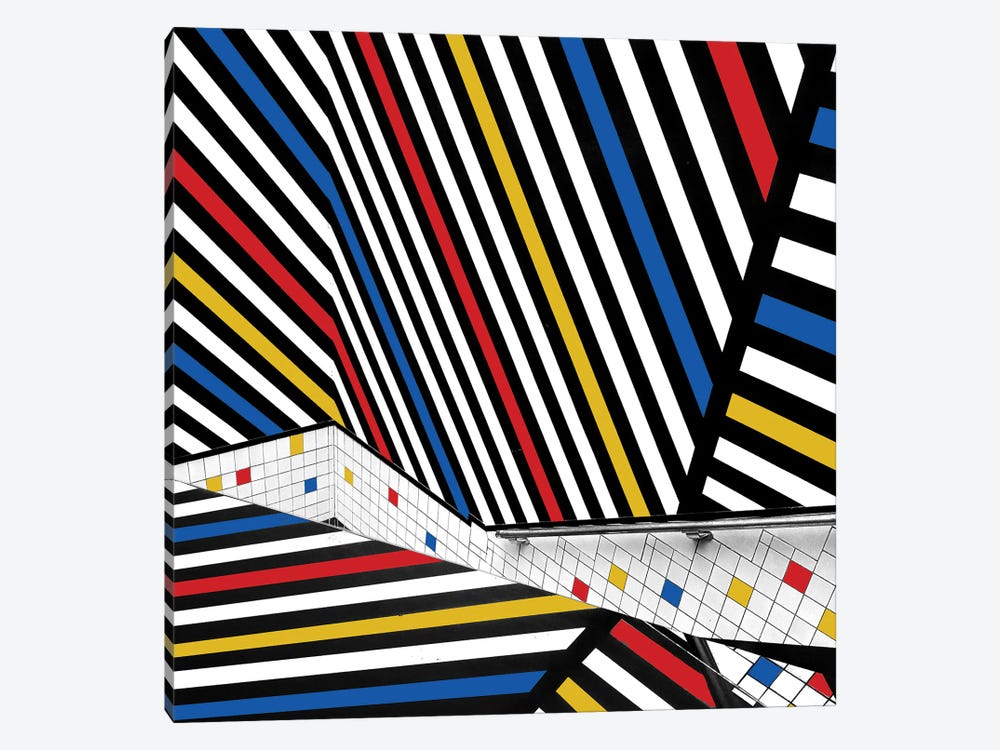 Mondriaan Coloured Hall by Huib Limberg 1-piece Canvas Wall Art