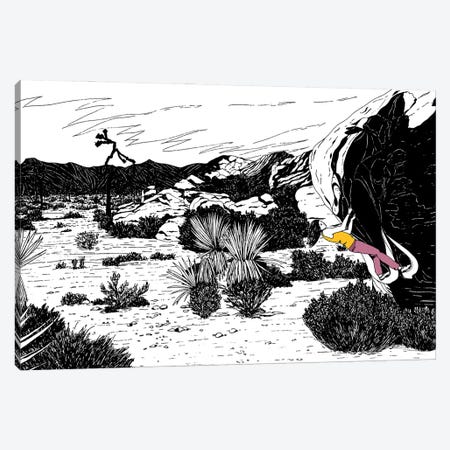 Bouldering In Joshua Tree Canvas Print #HUO10} by Coralie Huon Art Print