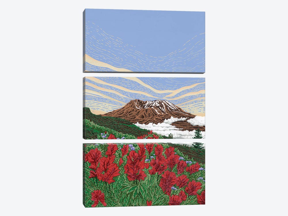 Mount Rainier by Coralie Huon 3-piece Canvas Artwork