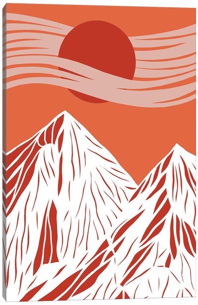 Red Mountains Canvas Art Print - Coralie Huon