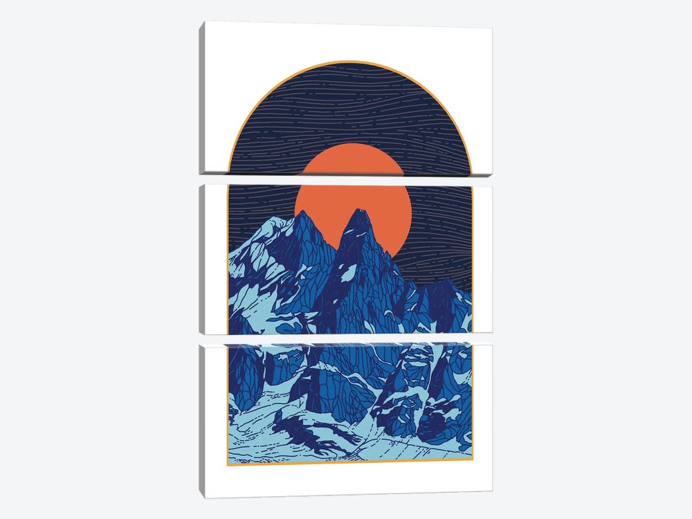 Nightime Mountain Portal by Coralie Huon 3-piece Art Print