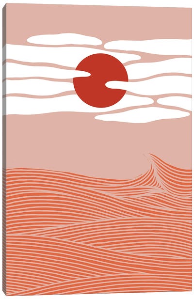 Red Waves Canvas Art Print - Coralie Huon