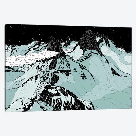 Nighttime In The Bugaboos Canvas Print #HUO57} by Coralie Huon Canvas Wall Art