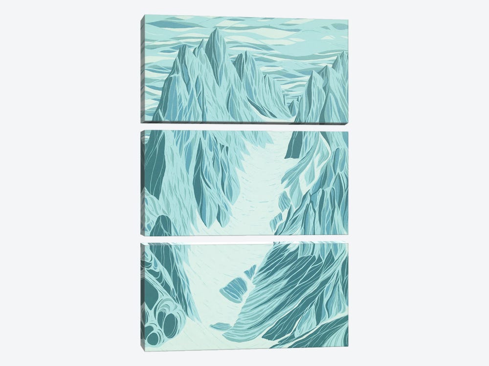 Peaceful Blue Peaks by Coralie Huon 3-piece Canvas Print