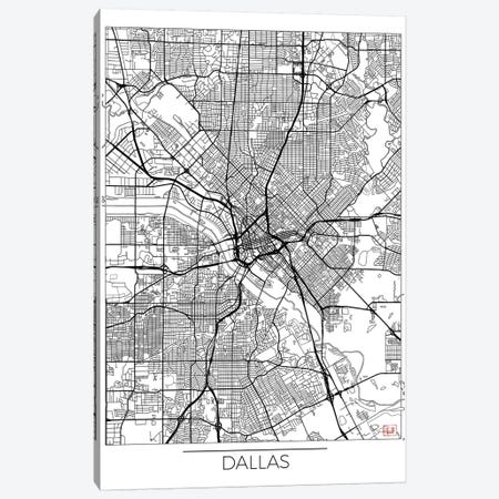 Dallas Minimal Urban Blueprint Map Canvas Print #HUR106} by Hubert Roguski Canvas Artwork
