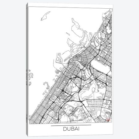Dubai Minimal Urban Blueprint Map Canvas Print #HUR117} by Hubert Roguski Canvas Print