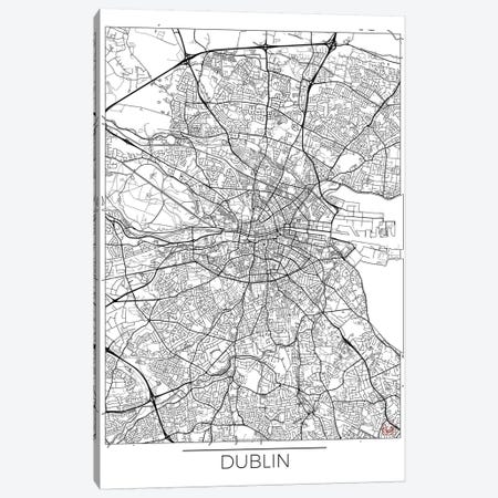 Dublin Minimal Urban Blueprint Map Canvas Print #HUR122} by Hubert Roguski Canvas Print