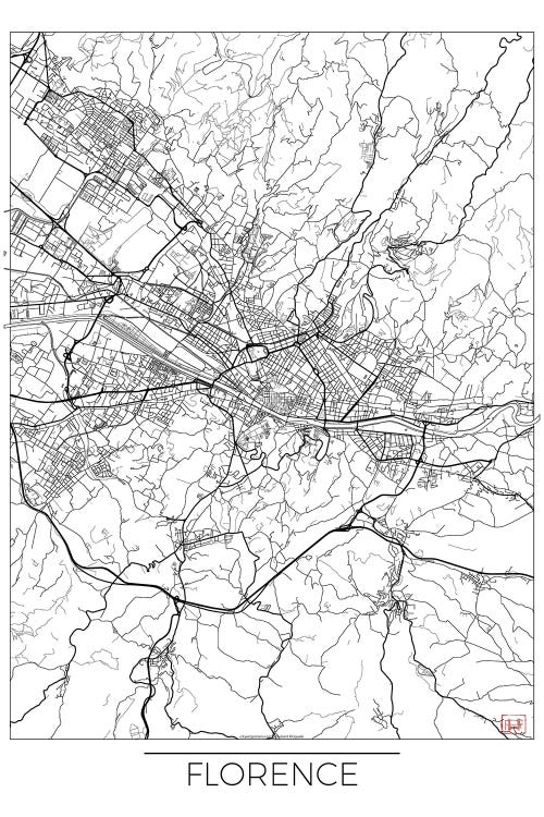 Florence Minimal Urban Blueprint Map