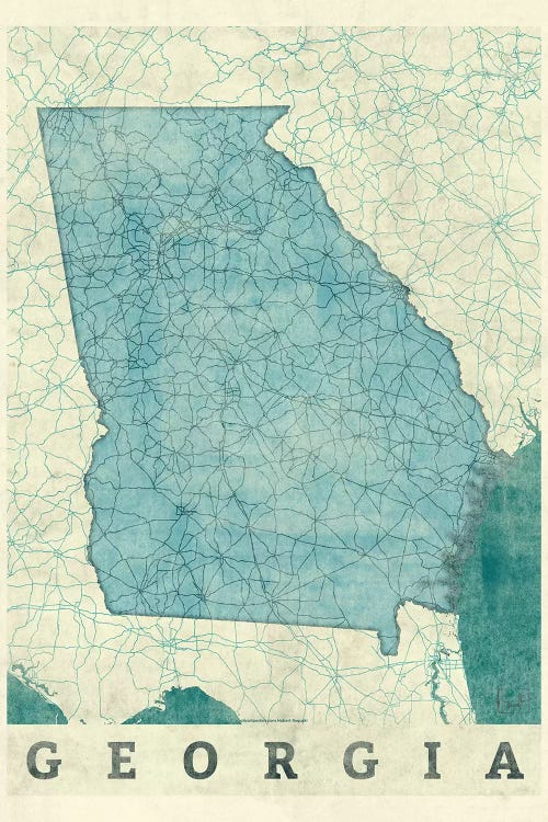 Georgia Map by Hubert Roguski wall art