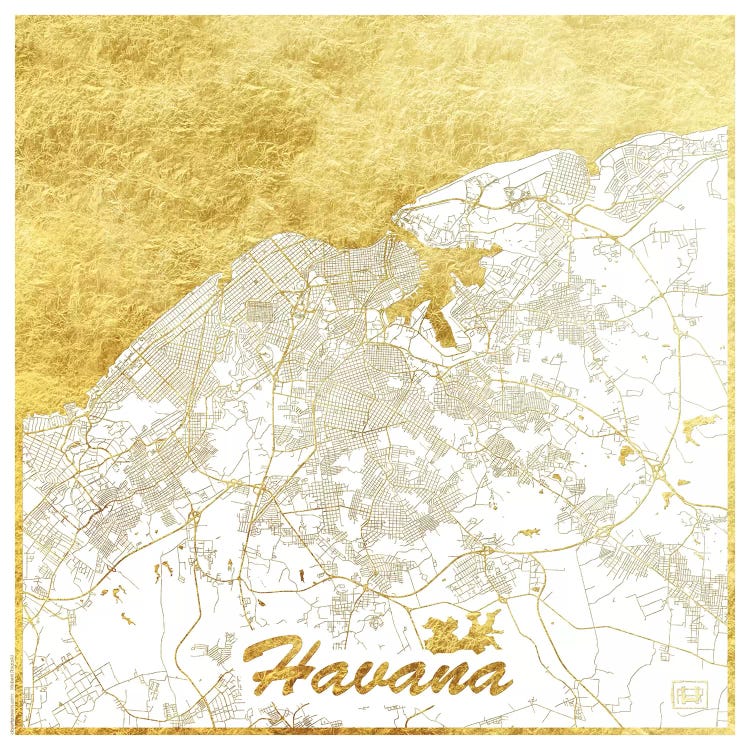 Havana Gold Leaf Urban Blueprint Map