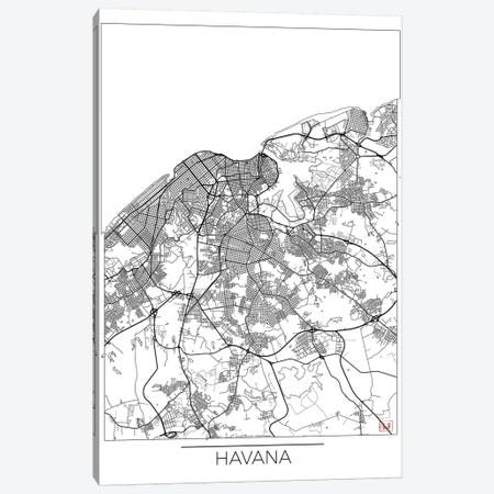 Havana Minimal Urban Blueprint Map Canvas Print #HUR134} by Hubert Roguski Canvas Art Print