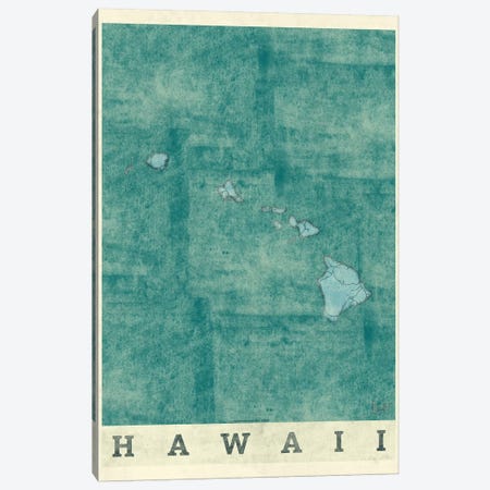 Hawaii Map Canvas Print #HUR138} by Hubert Roguski Canvas Wall Art