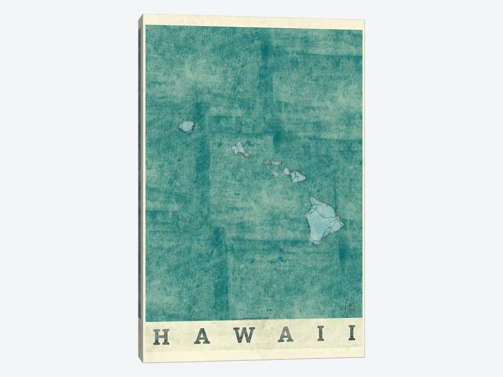Hawaii Map by Hubert Roguski 1-piece Canvas Artwork