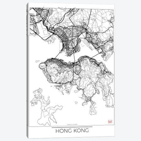 Hong Kong Minimal Urban Blueprint Map Canvas Print #HUR140} by Hubert Roguski Canvas Art Print