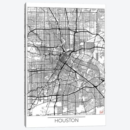 Houston Minimal Urban Blueprint Map Canvas Print #HUR145} by Hubert Roguski Canvas Wall Art