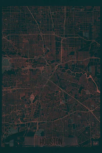 Houston Infrared Urban Blueprint Map