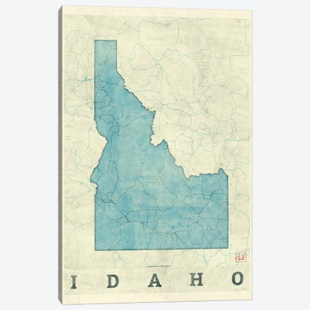 Idaho Map Canvas Print #HUR149} by Hubert Roguski Canvas Art Print