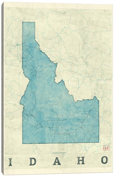 Idaho Map Canvas Art Print - Idaho Art