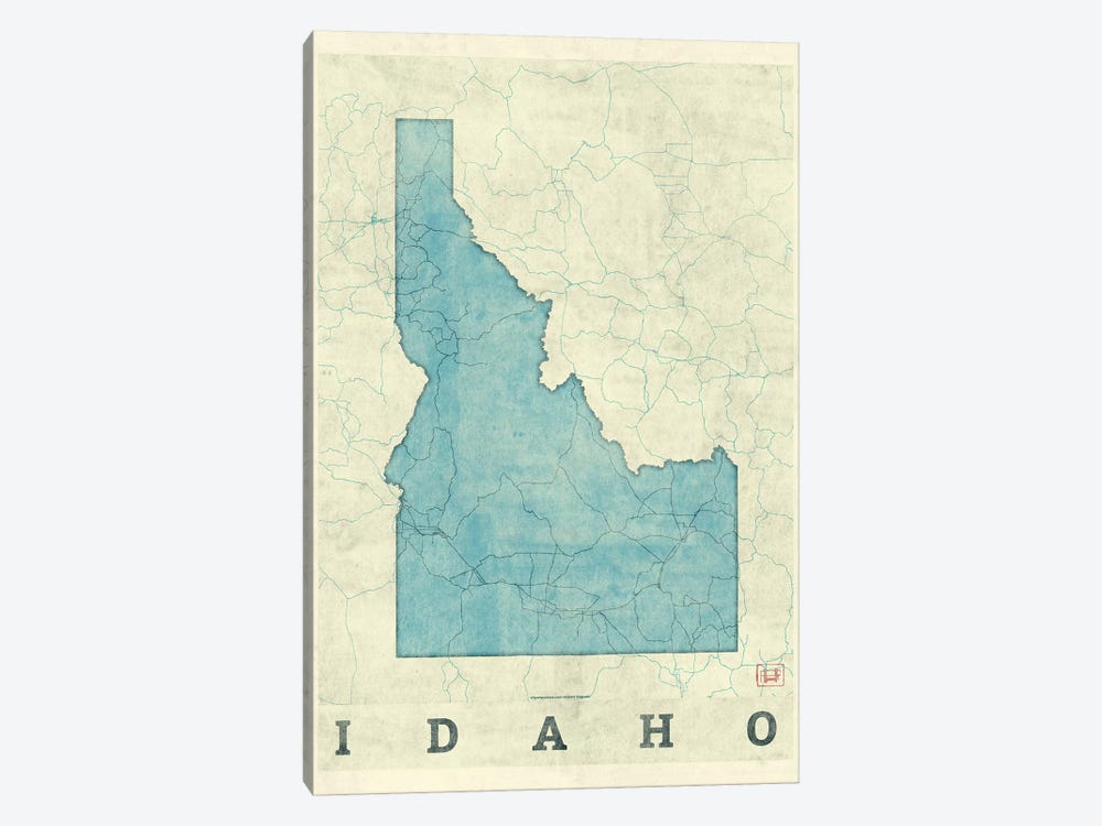 Idaho Map by Hubert Roguski 1-piece Canvas Artwork