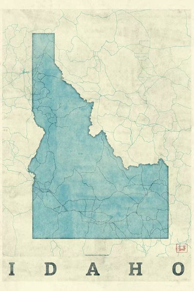 Hubert Roguski: Idaho Map by Hubert Roguski