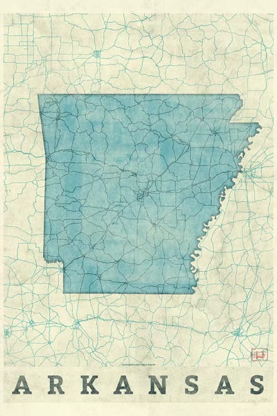 Arkansas: Arkansas Map by Hubert Roguski